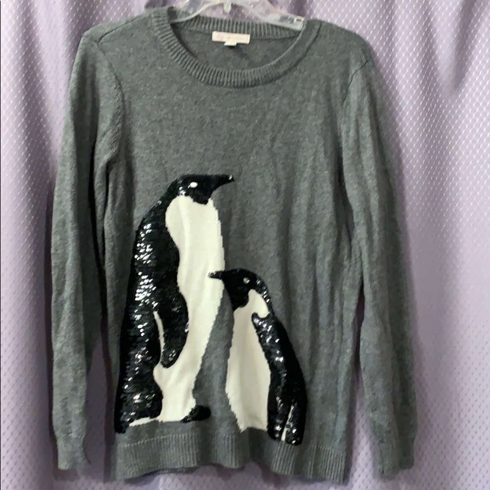 Penguin sequin sweater size M